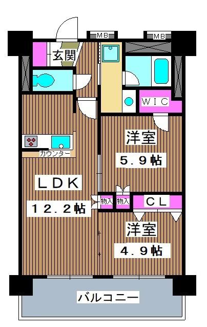 N-STAGE 赤羽志茂(2LDK/5階)の間取り写真