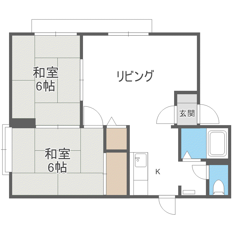 パナハイツアルファ I(2LDK/1階)の間取り写真