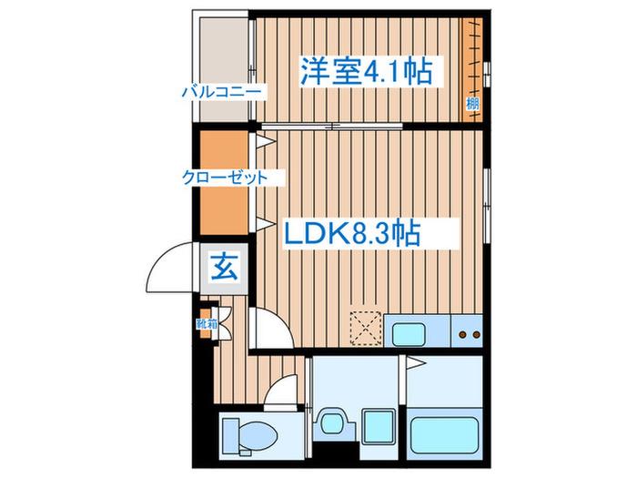 GRAN SERENITE榴ヶ岡(1LDK/2階)の間取り写真