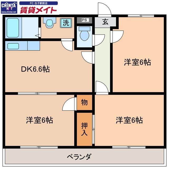 プロスペール(3DK/3階)の間取り写真