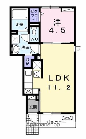 リナセントII(1LDK/1階)の間取り写真