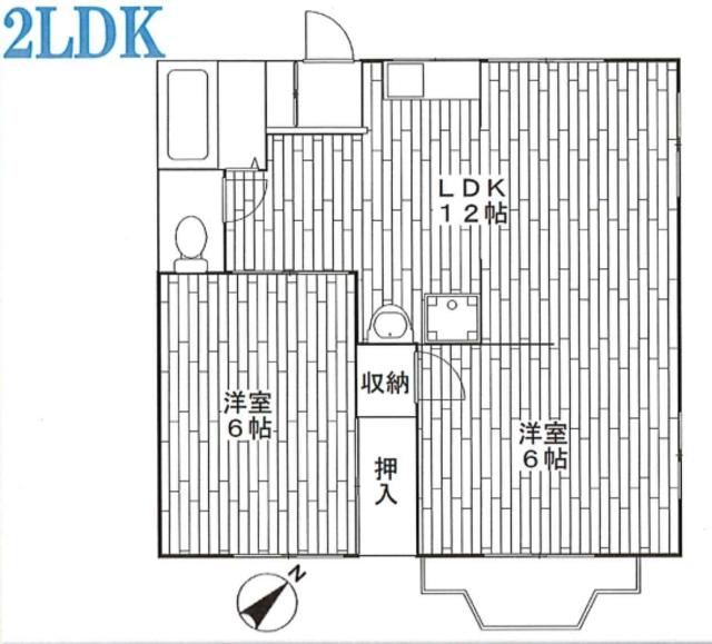 大木ハイツ(2LDK/1階)の間取り写真