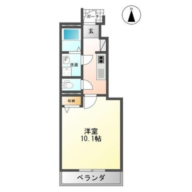 ヴァンベールII(1K/1階)の間取り写真