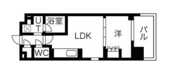 エヌズパークレジデンス新宿御苑(1LDK/13階)の間取り写真