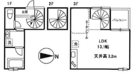 コンフォータブル中原(ワンルーム/1階)の間取り写真