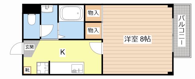 宮司サンシャインIII(1K/2階)の間取り写真