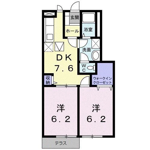 サンセール神前(2DK/1階)の間取り写真