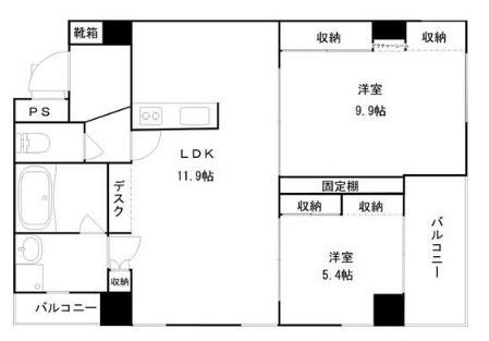 トレステーラ王子南(2LDK/4階)の間取り写真