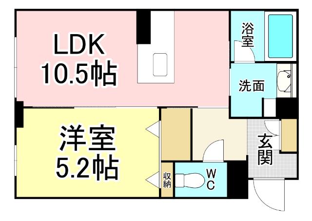 フルール・ド・ヒサノ(1LDK/1階)の間取り写真