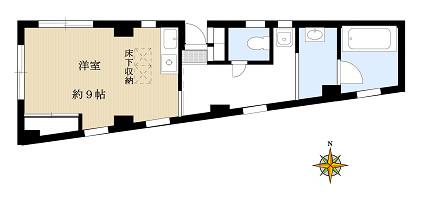 三浦ハウス17(ワンルーム/1階)の間取り写真