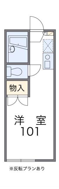 レオパレスグリーングラス(ワンルーム/1階)の間取り写真
