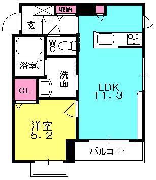 シャーメゾン ファミリア(1LDK/3階)の間取り写真
