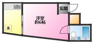 玉屋ハウス(ワンルーム/2階)の間取り写真
