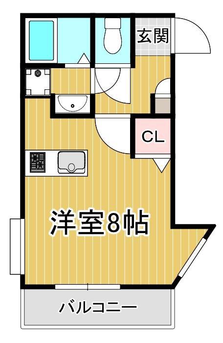 リーベンパレス郡元(ワンルーム/5階)の間取り写真