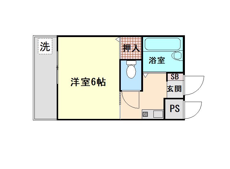 アサリハイツ(1K/3階)の間取り写真