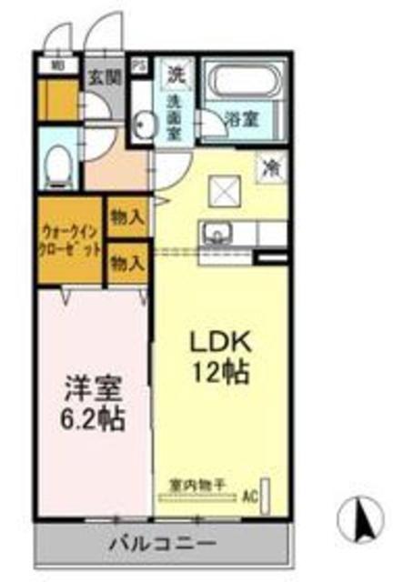 ペアハピネス(1LDK/3階)の間取り写真