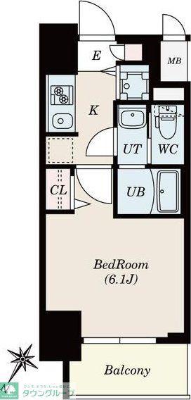 S-RESIDENCE一社(1K/4階)の間取り写真