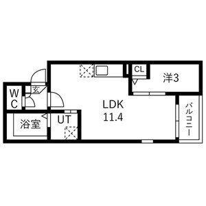 JACK SUNAKUCHII(1LDK/3階)の間取り写真