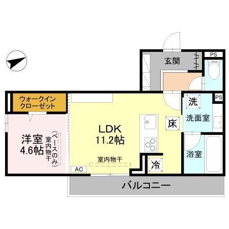 D-ROOM福住B(1LDK/1階)の間取り写真