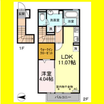 CEREZO(1LDK/2階)の間取り写真