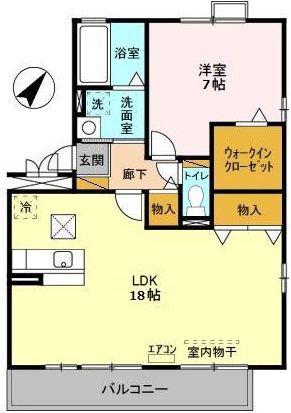 カーサみつわ台K(1LDK/1階)の間取り写真