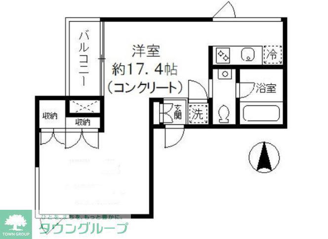 ルビア中野坂上(ワンルーム/4階)の間取り写真