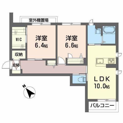 ベレオヴァンベール(2LDK/3階)の間取り写真