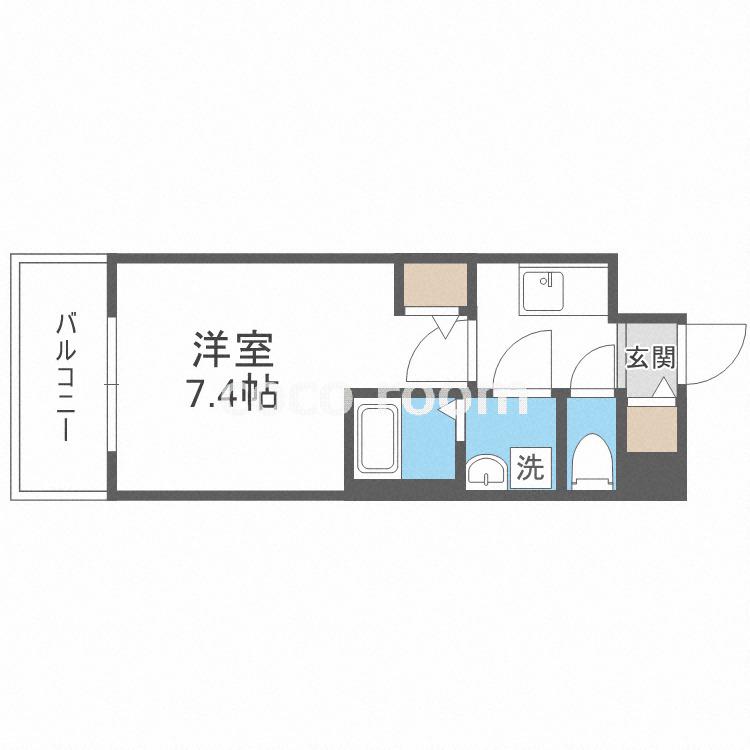 サムティ福島RUFLE(1K/7階)の間取り写真
