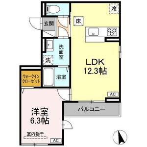 DーROOM八軒小路(1LDK/1階)の間取り写真