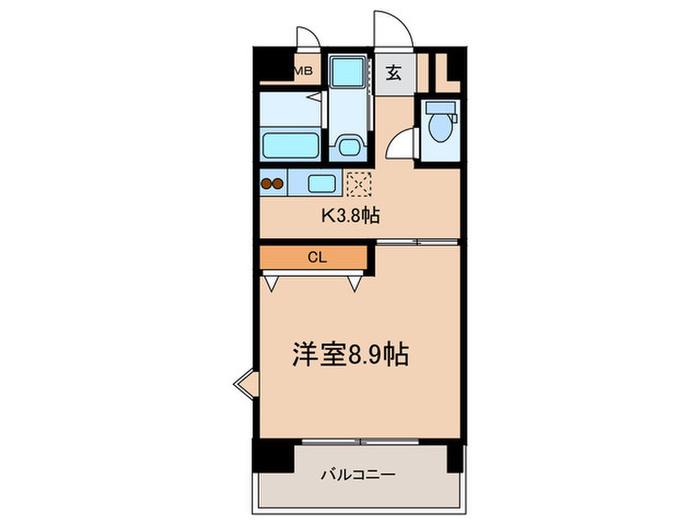 プリムグランディール金山(1K/4階)の間取り写真