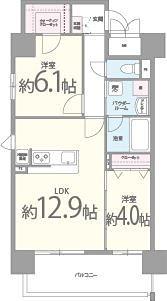 プレメント豊中(2LDK/2階)の間取り写真
