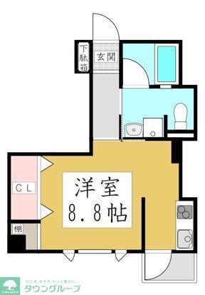 モンプチット(ワンルーム/2階)の間取り写真