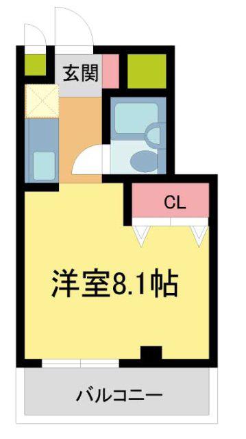 菊池ビル(1K/3階)の間取り写真