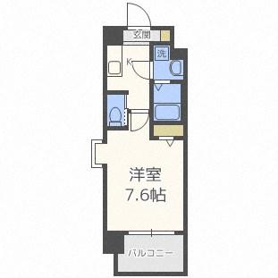 エグゼ難波西II(1K/7階)の間取り写真