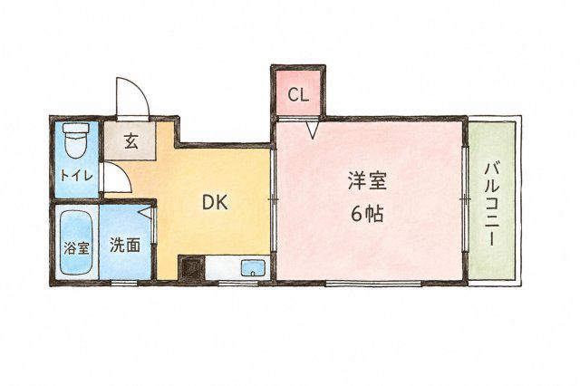 リアライズ上野通(1DK/2階)の間取り写真