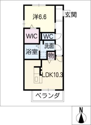 フローリッシュ(1LDK/1階)の間取り写真