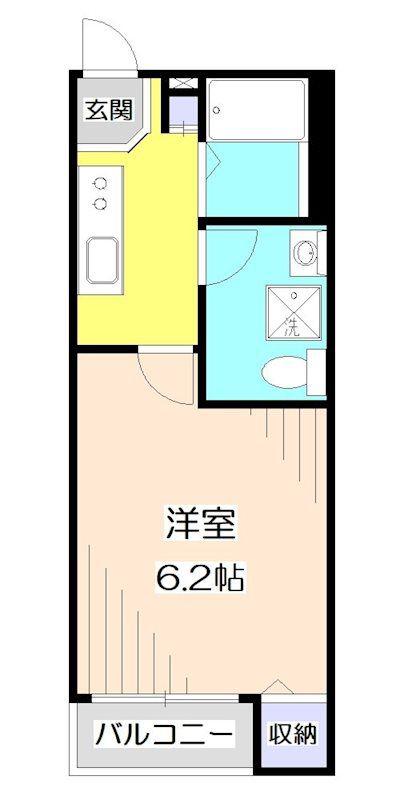 ANGE西所沢 アンジュ西所沢(1K/2階)の間取り写真