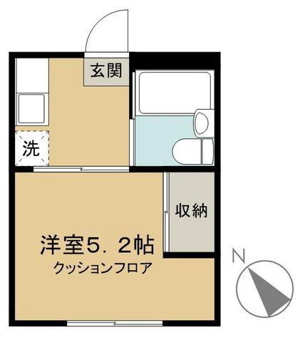 コーポ三愛(ワンルーム/1階)の間取り写真
