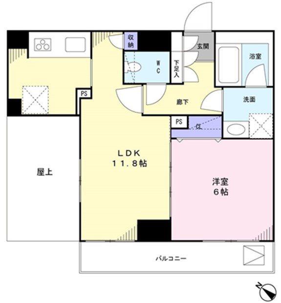 PREMIUM CUBE文京江戸川橋MO(1LDK/5階)の間取り写真
