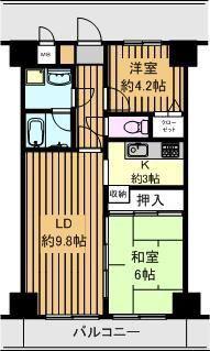 ビューシティINAGE(2LDK/6階)の間取り写真