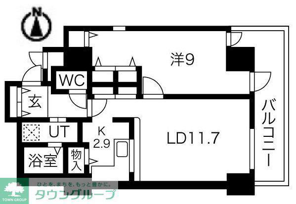 シティコート目黒4棟(1LDK/2階)の間取り写真