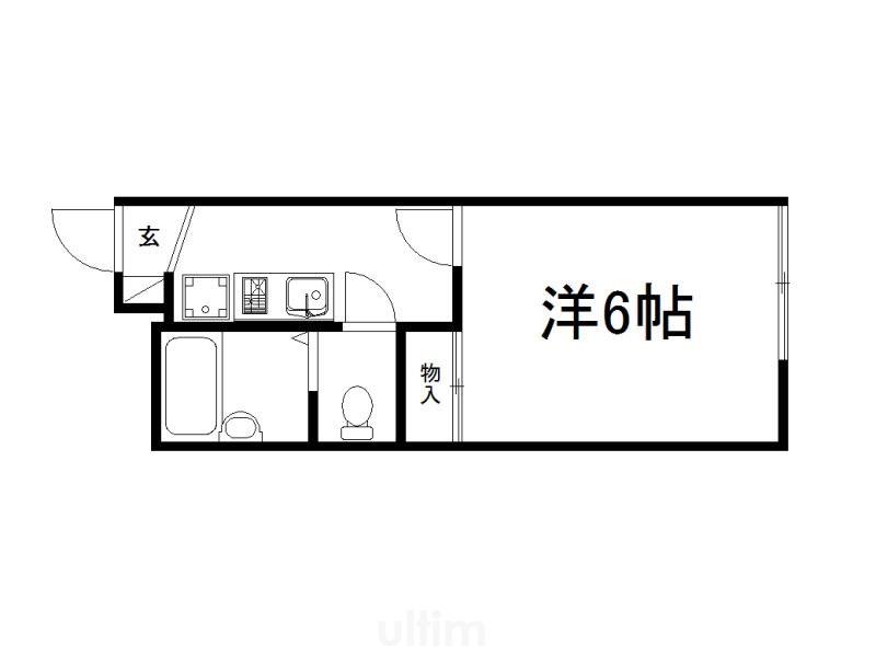 レオパレス墨染(1K/2階)の間取り写真