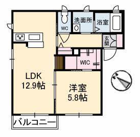 シャーメゾンPEACE(1LDK/2階)の間取り写真