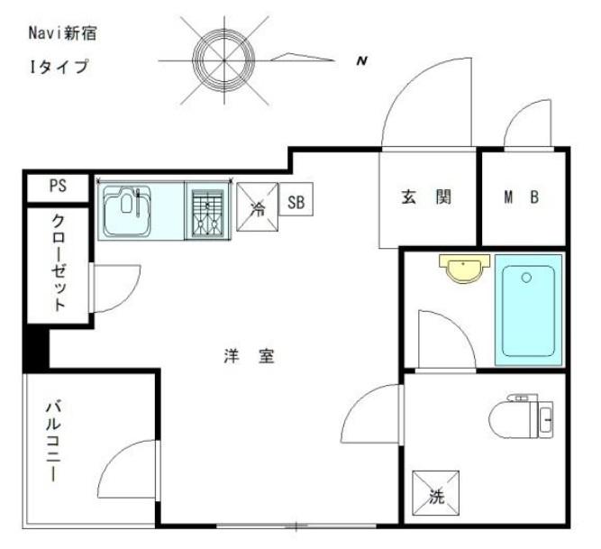NAVI新宿(ワンルーム/6階)の間取り写真