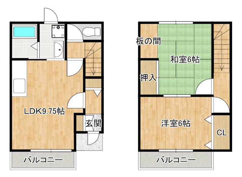 コーポ・シャトレ(2LDK/1階)の間取り写真