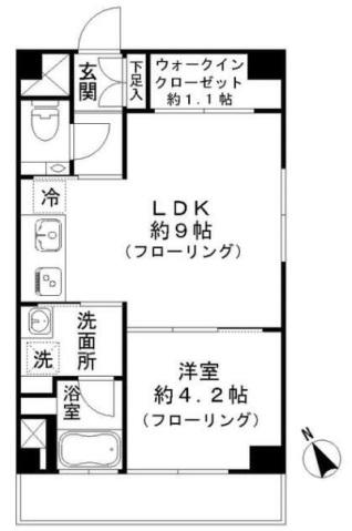 セレーノ(1LDK/7階)の間取り写真