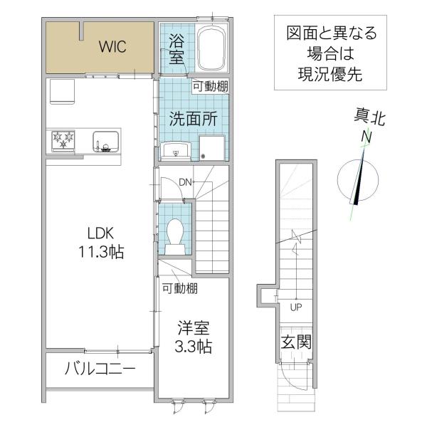 ROKU(1LDK/2階)の間取り写真