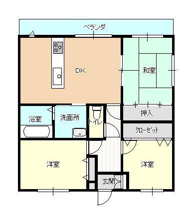 カンファー21(3DK/3階)の間取り写真