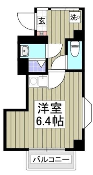 サンハイム菅馬場(1K/2階)の間取り写真