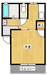 サンハイツ矢野(1K/3階)の間取り写真